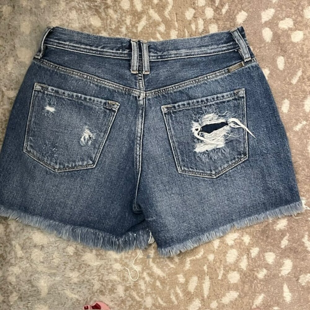 KanCan 100% Cotton High Rise Denim Jean Shorts Lorna Mom Shorts Large - Picture 5 of 7